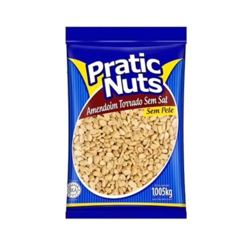 AMENDOIM TORRADO SEM PELE E SEM SAL PRATIC NUTS 1,005KG