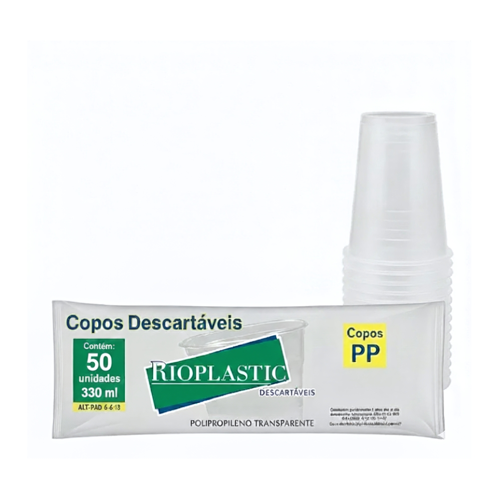 COPO PP RIOPLASTIC 330ML 50 UN
