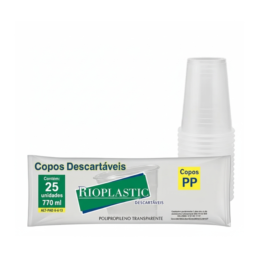 Copo PP Rioplastic – 770ml (25 unidades)