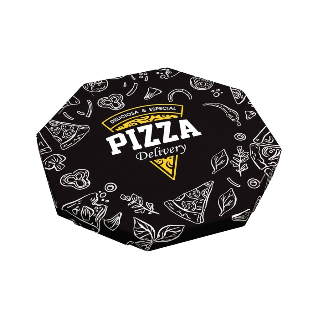 EMBALAGEM DE PIZZA PRETA 30CM