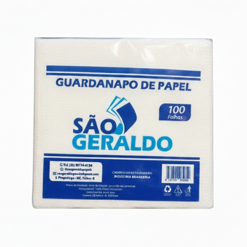 GUARDANAPO DE PAPEL MESA SAO GERALDO 20CMX24CM 100 FOLHAS