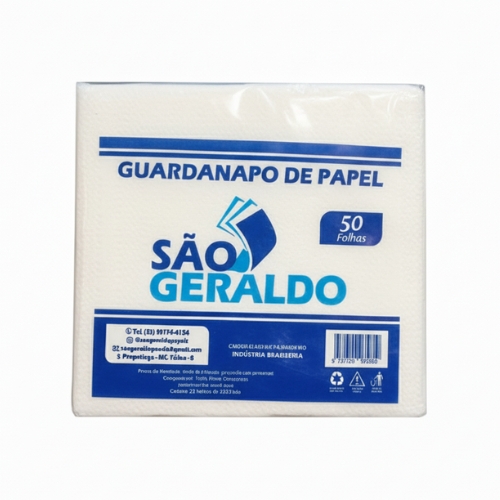 GUARDANAPO DE PAPEL MESA SAO GERALDO 20CMX24CM 50 FOLHAS