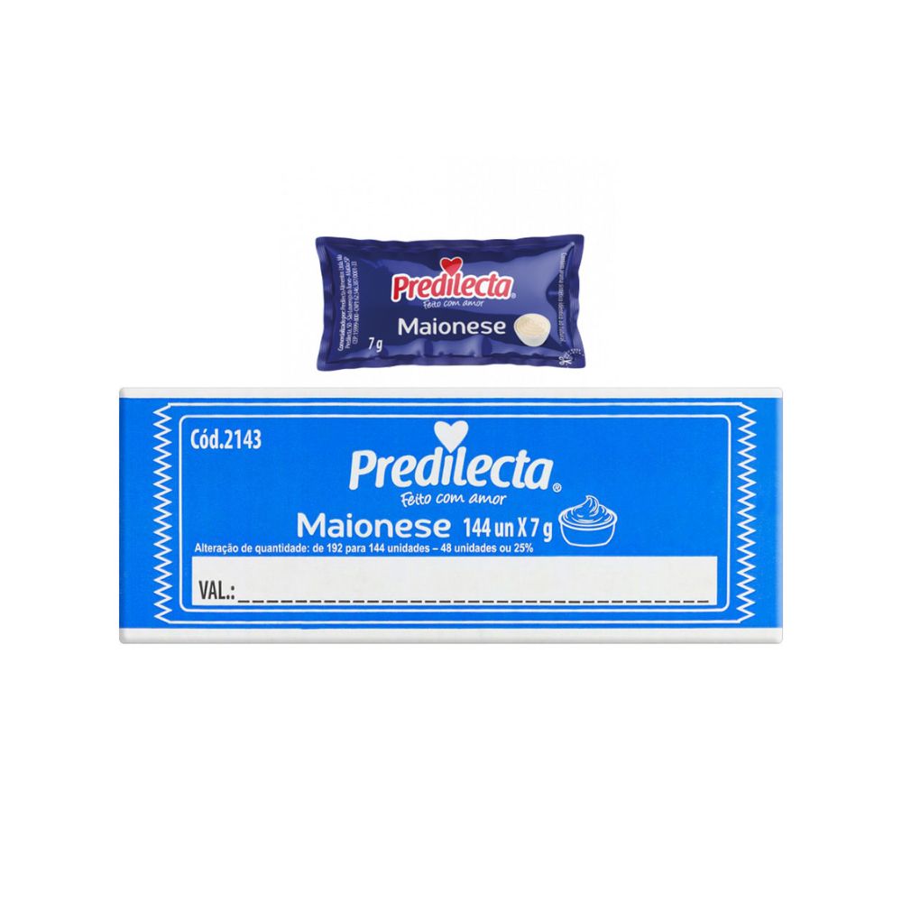Maionese Predilecta – Sachê 144 unidades.