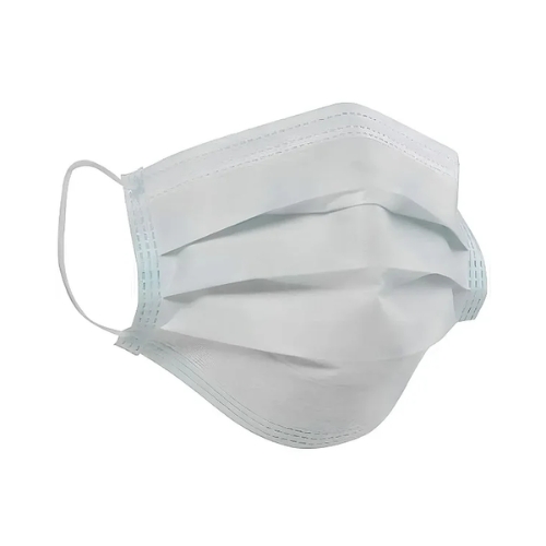 Máscara Tripla Camada – Branca, pacote com 50 unidades.