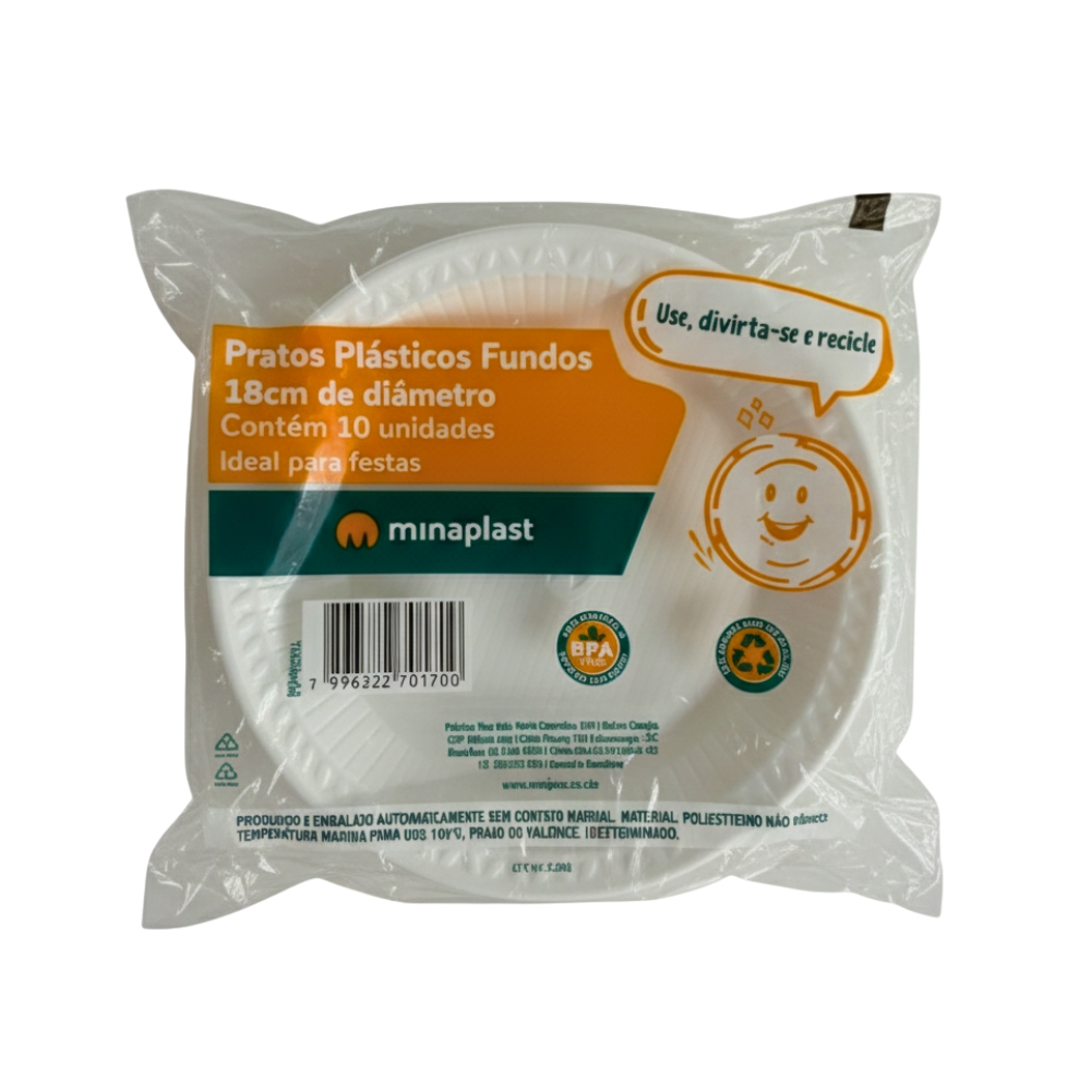 PRATO FUNDO MINAPLAST 18 CM