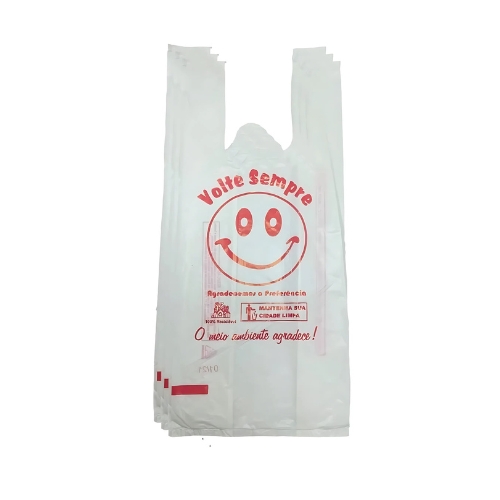Sacola Plástica 38x50cm – Estampada "Volte Sempre"