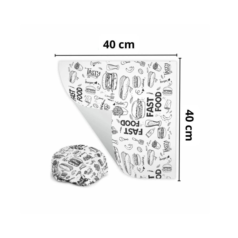 PAPEL ACOPLADO PARA LANCHES 40X40CM